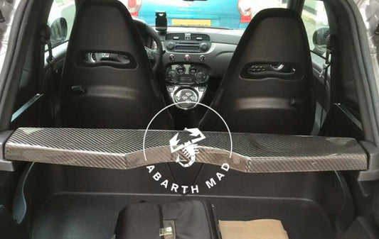 Abarth 500 595 695 Bandeja Maletero Cover Fibra de Carbono 100% Real Carbon Rear Storage rack