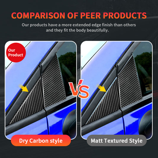 Abarth Carbon Fiber Pilar Pilares B Fibra de Carbono (6 piezas) Set Kit Complete