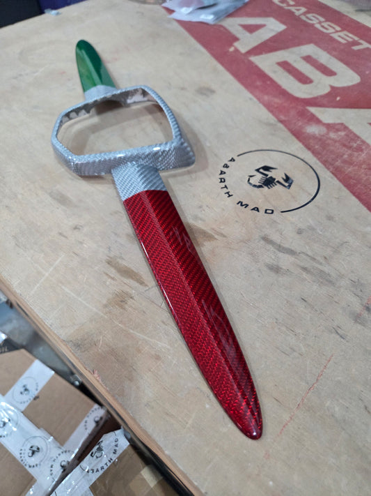 Abarth Fiat Cover Emblema Delantero OEM Fibra de Carbono Italia 🇮🇹