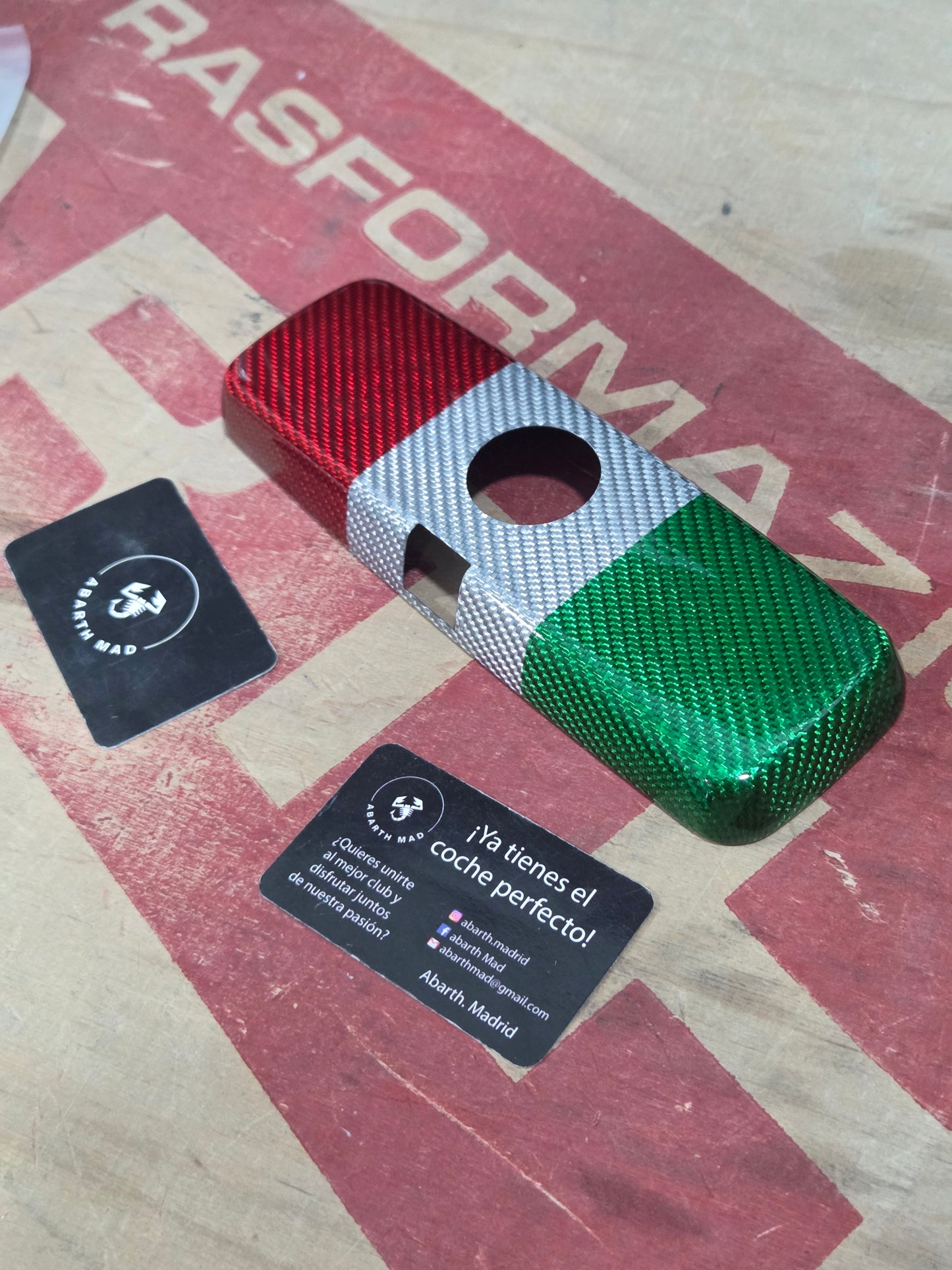 Abarth 08-23 Cover Espejo Fibra de Carbono Italia 🇮🇹 Mirror Carbon Fiber Cover (no automático)