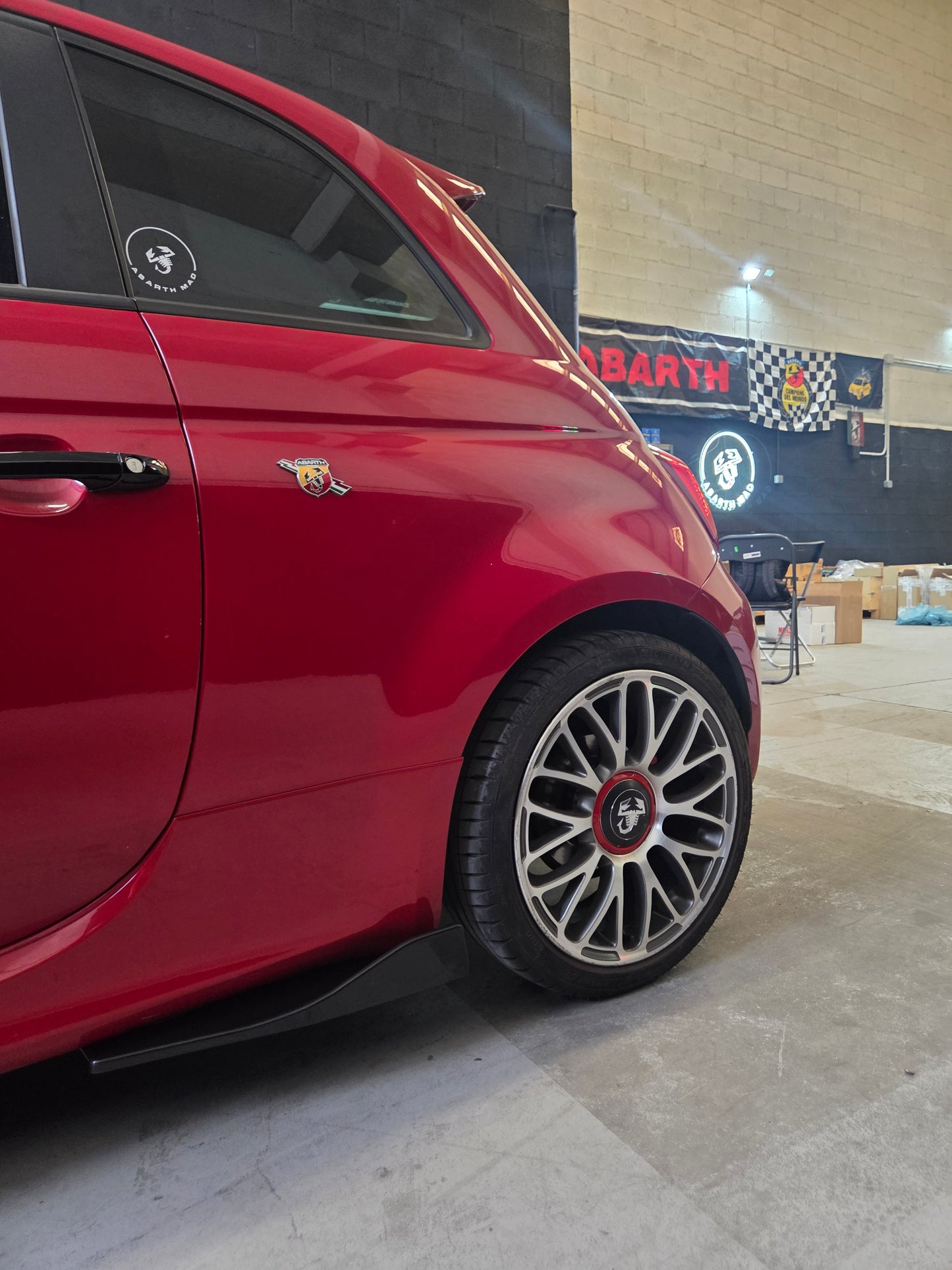 Abarth Fiat Side Skirt Fin Black or Carbon Look Taloneras Añadido Lateral