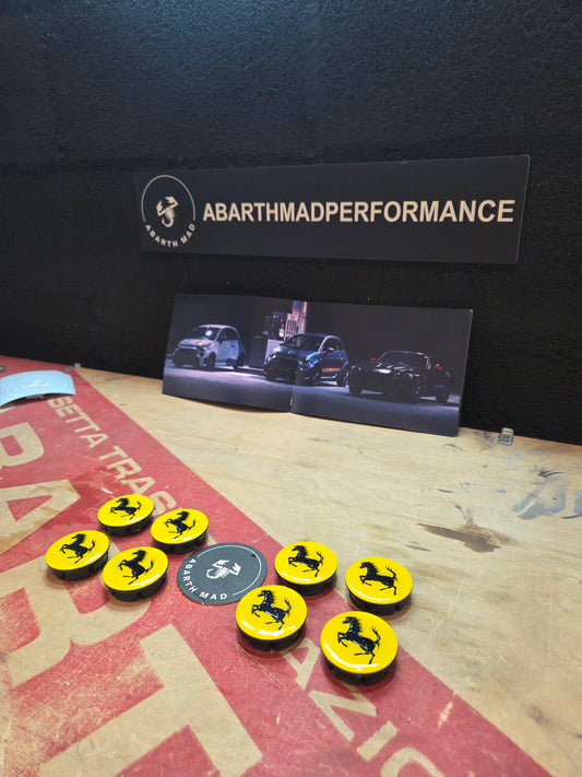 Abarth 50 o 60mm Ferrari Center Caps Tapa Llanta Buje