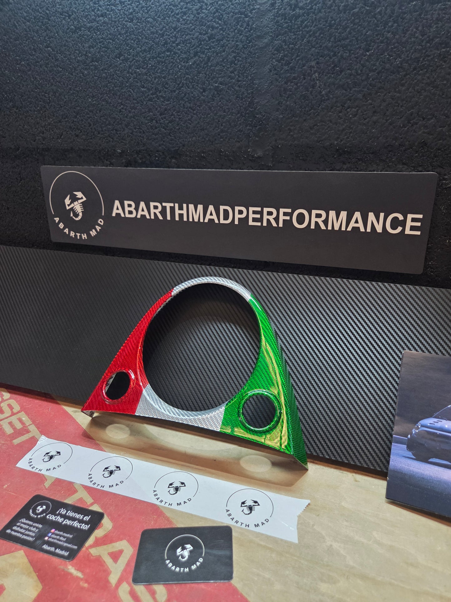 Abarth 2016+ Restyling Cover Cambio Carbono Italia 🇮🇹 Carbon Fiber Gearbox Surround