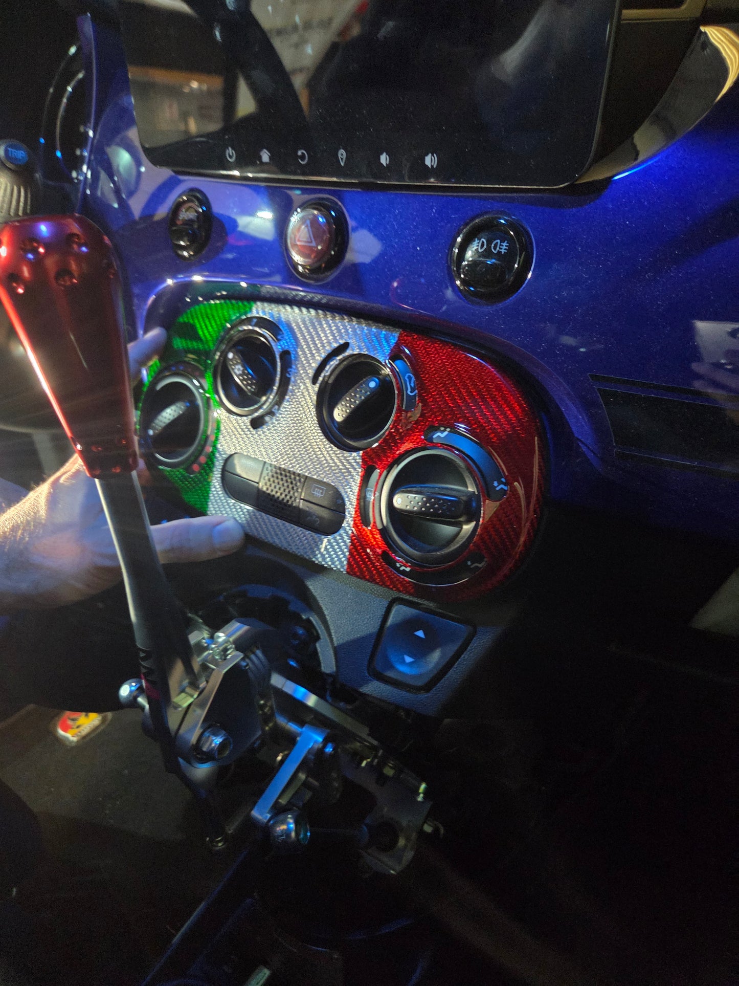 Abarth Cover Fibra de Carbono Italia 🇮🇹 Aire Acondicionado A/C Manual (no clima)