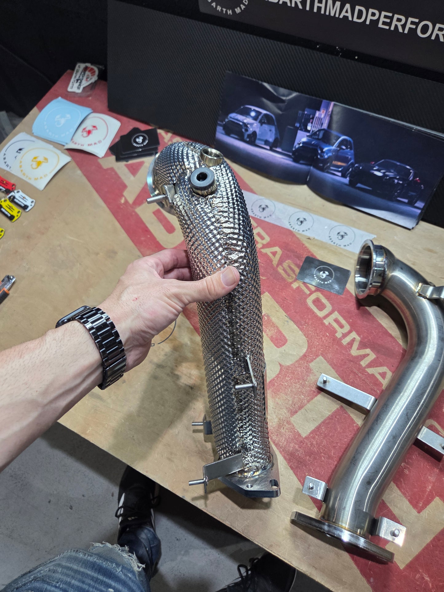 NEW!! Abarth Alfa Downpipe IHI or Garret 1446 Anticalorica Heat Shield Protection