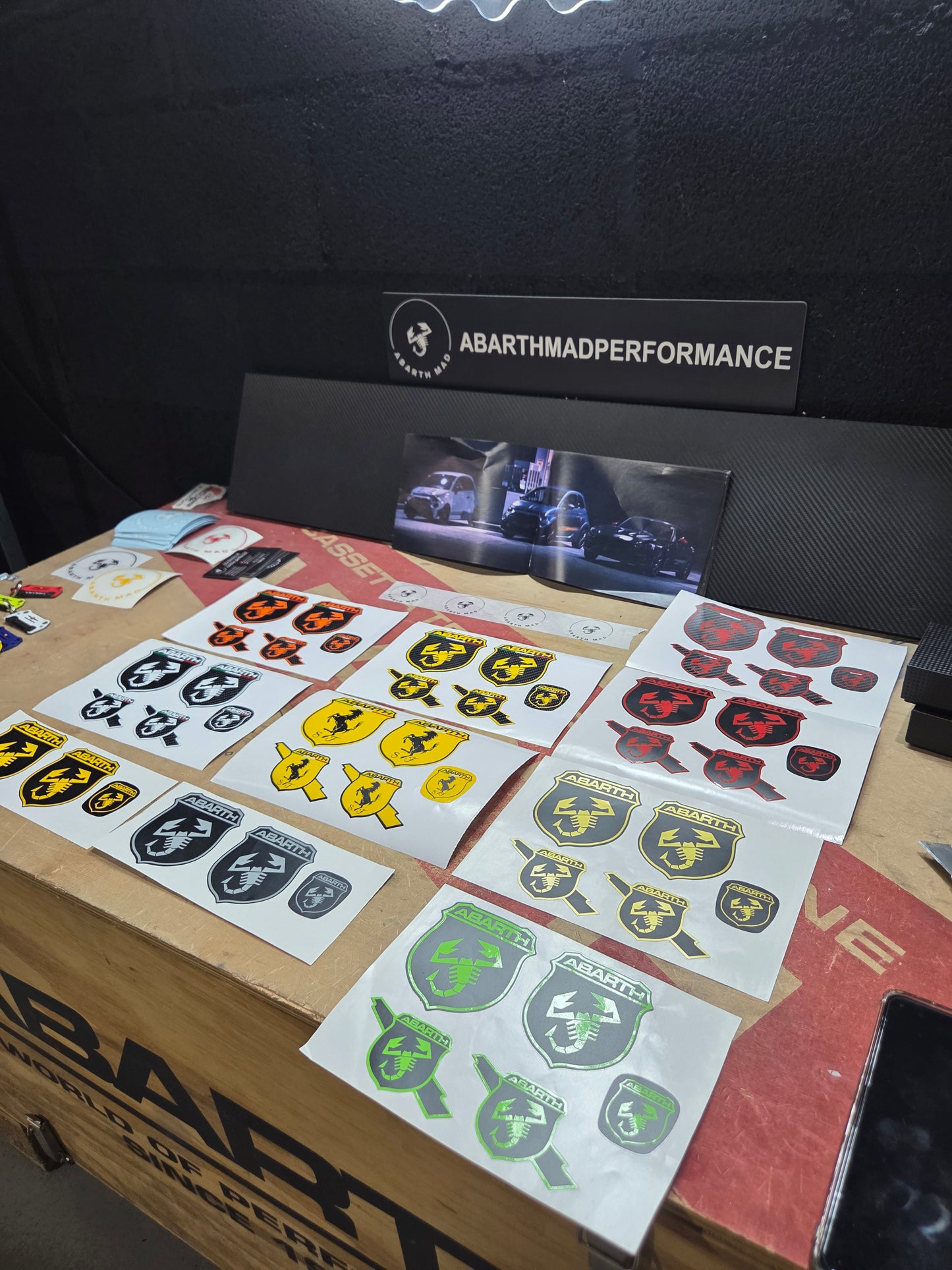 Abarth Carbon Kit Logos Vinilo Emblemas Copri (5 vinilos)