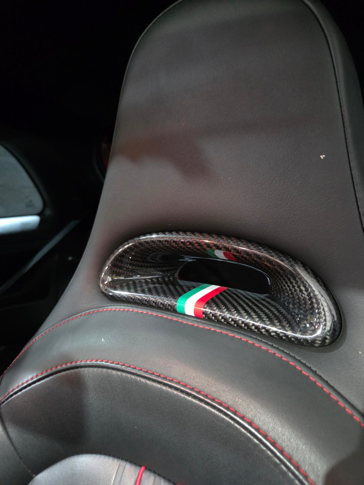 Abarth Fibra de Carbono Cover Reposacabezas Asientos OEM No Sabelt Headrest Seats (4 piezas)