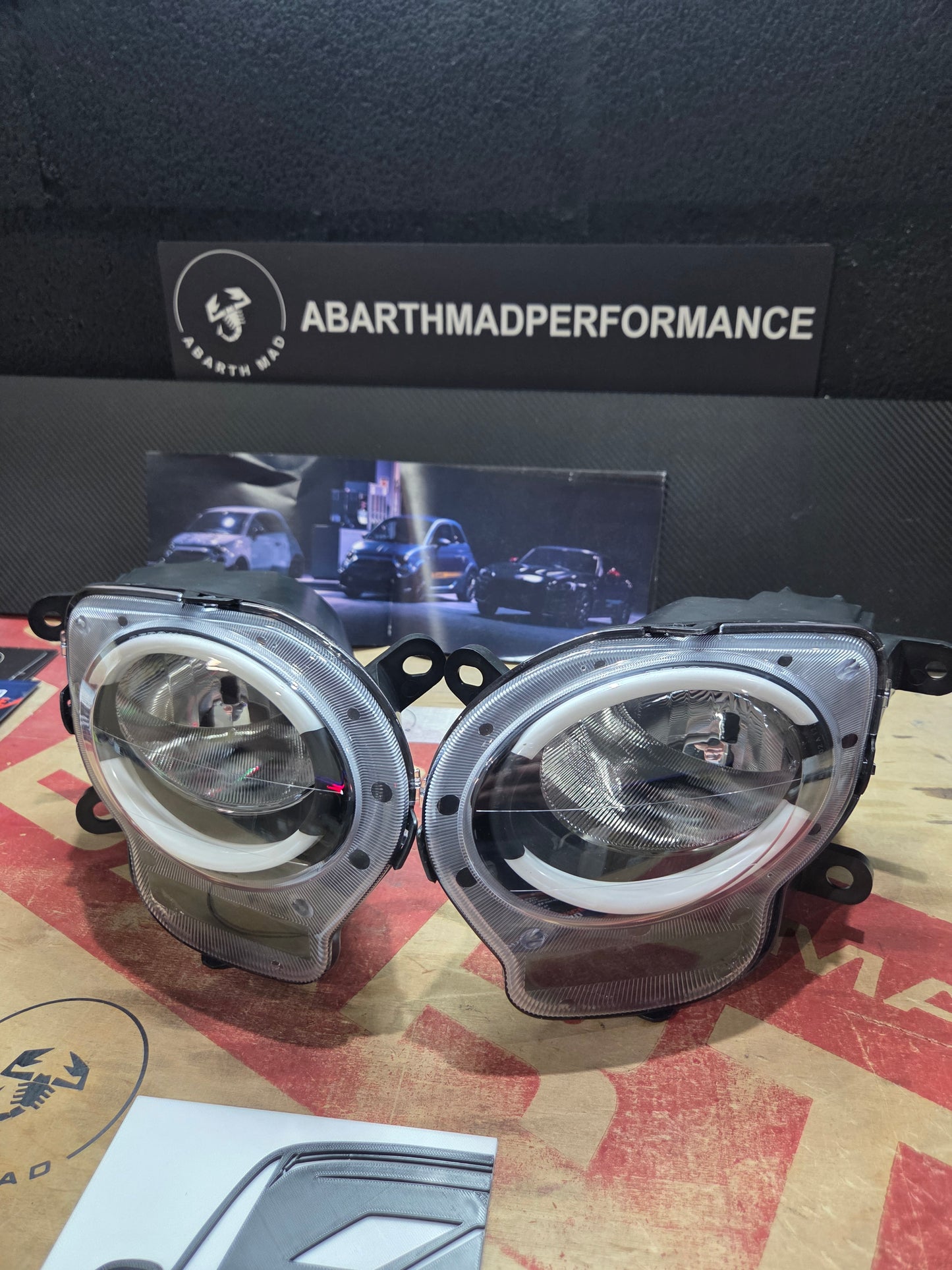 Abarth 500 595 695 Custom Led Painted DRL Daylights Diurnos Faros Lights