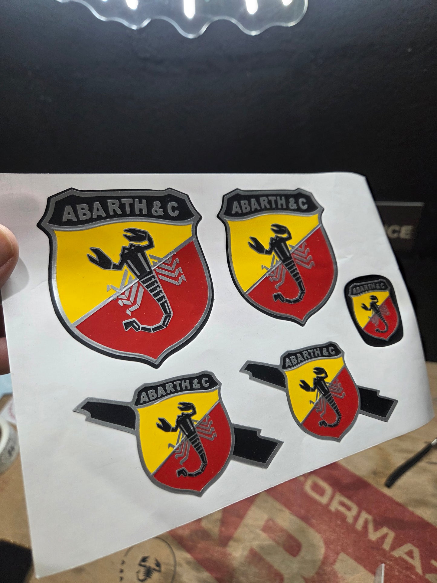 Abarth Kit Logos Vinilo Emblemas (5 vinilos)