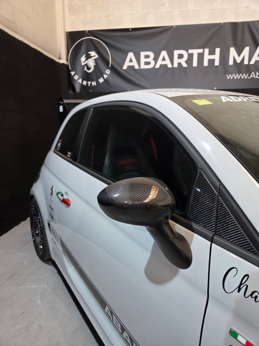 Abarth Fiat Alfa 4C Retrovisores Fibra Carbono Mirrors Cover Black ⚫️ or red🔴