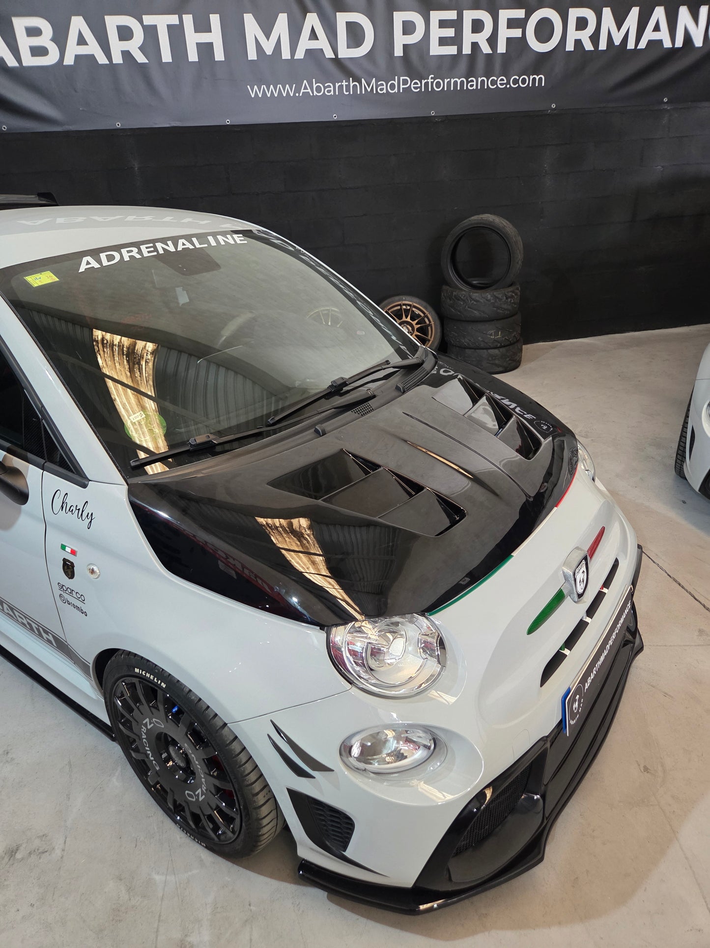 Abarth Fiat 500 Vinilo Sticker Bandera Italia 🇮🇹 Capó Underhood Flag