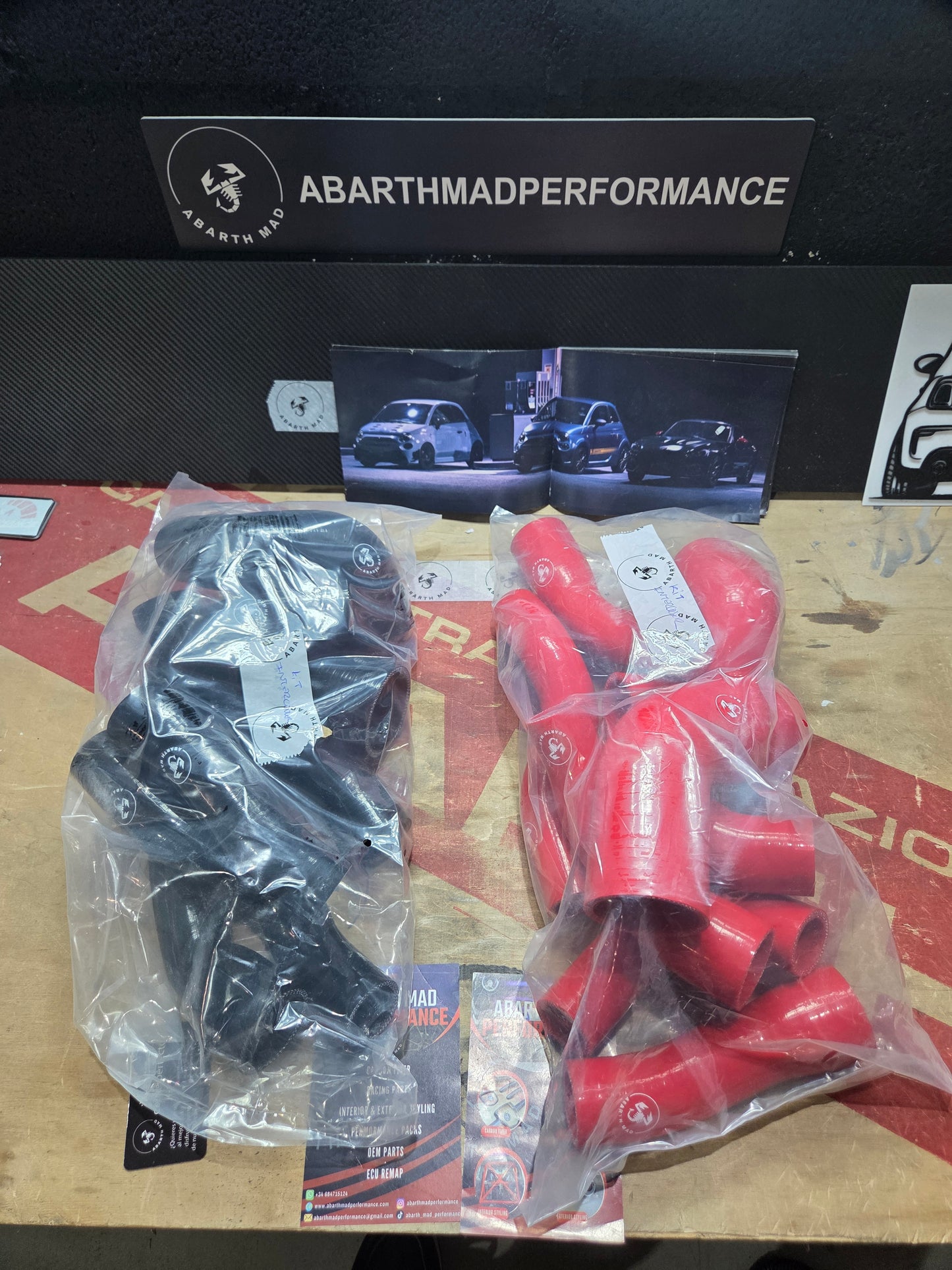 Abarth 500 OEM Intercooler Hose Kit Set Silicone Reinforced Manguitos Silicona