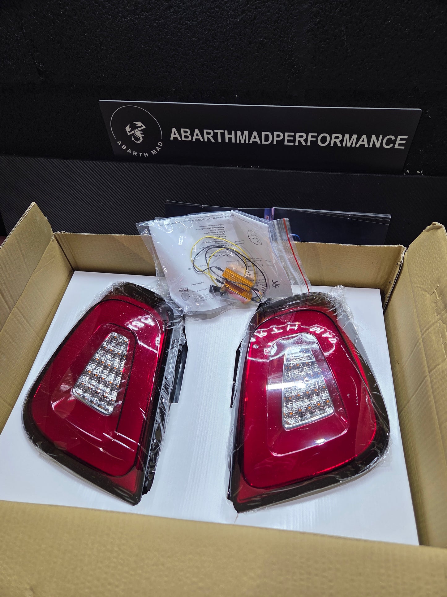 New!! Abarth 2016+ Restyling Led Rear Lights Luces Traseras Grey, White, Red or Dark Red