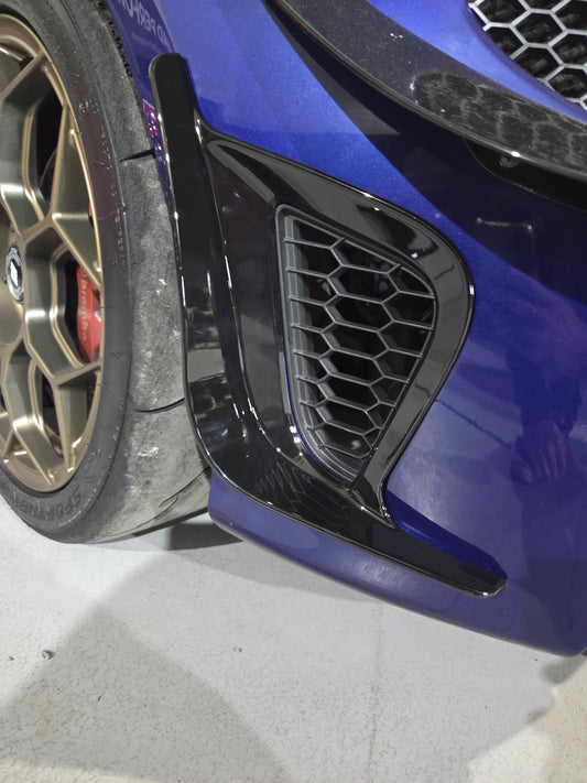 Abarth 500 All Model Black Gloss ABS (2) Flap Canards Side Grille Extreme Rejilla Lateral Alerones