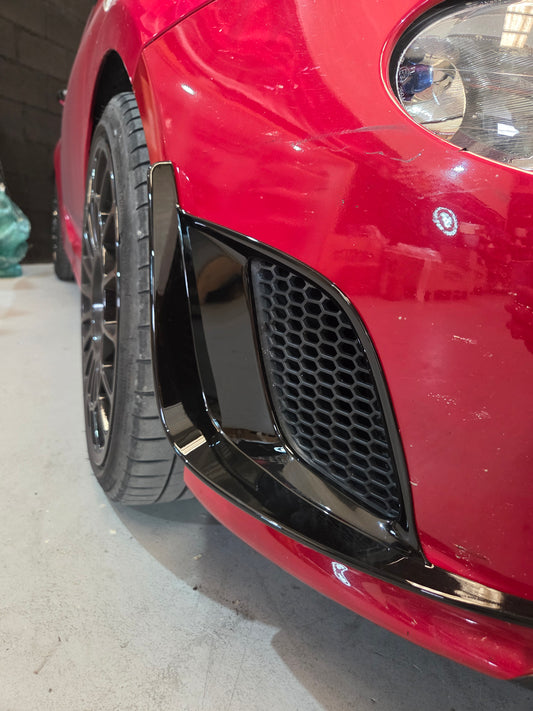 Abarth 500 All Model Black Gloss ABS (2) Flap Canards Side Grille Extreme Rejilla Lateral Alerones