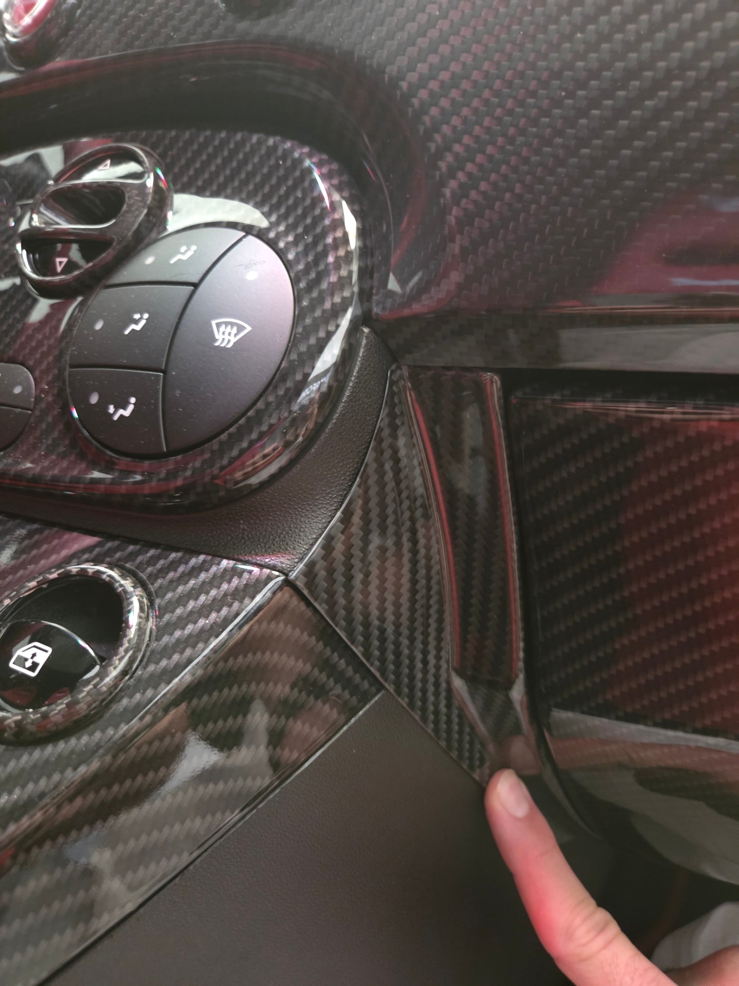 Abarth 500 All Model Passenger Side Carbon Fiber Dashboard Cover Copiloto Pasajero Fibra de Carbono Salpicadero