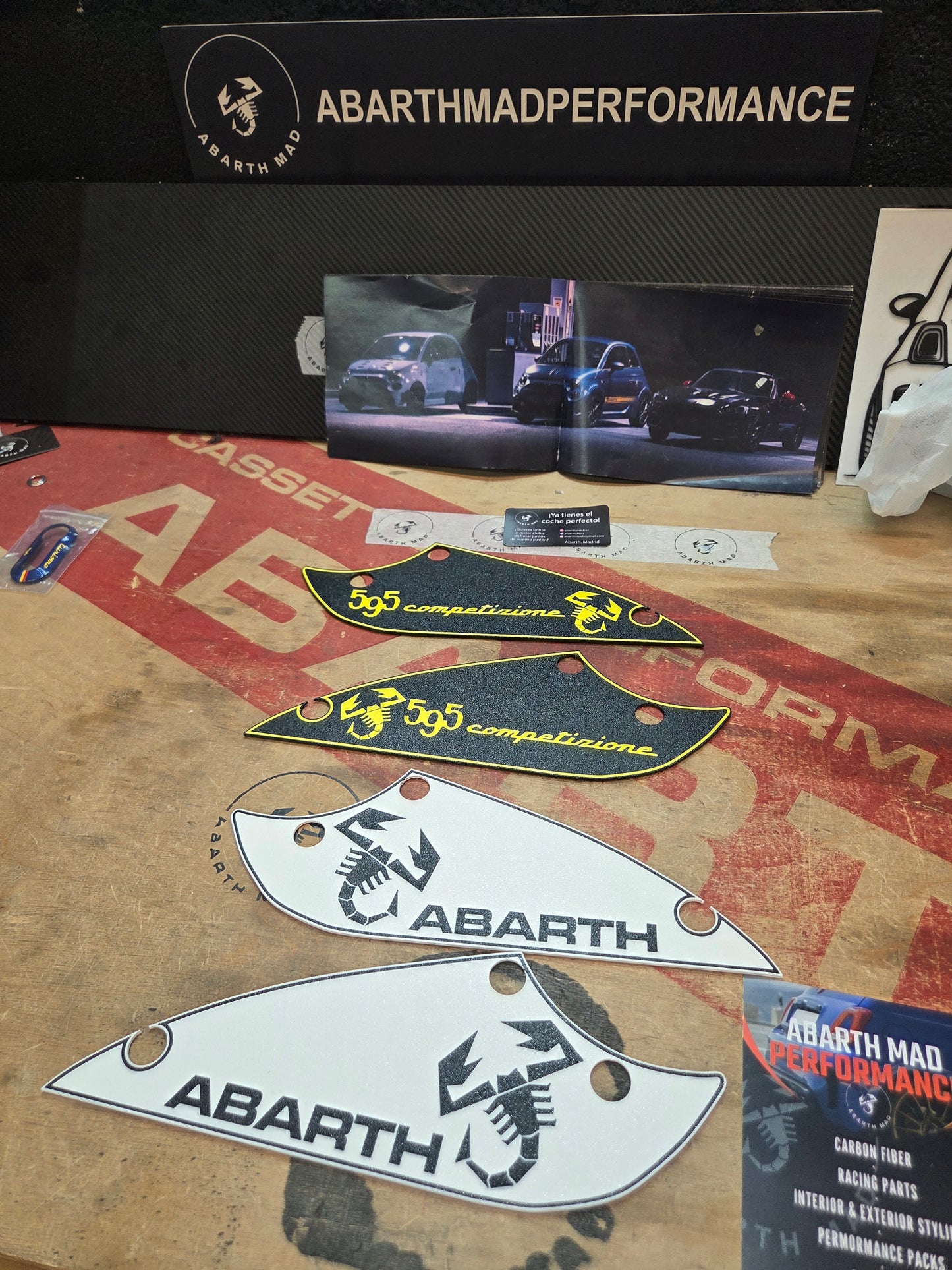 Abarth 500 All Model Sabelt Seats 3D Pair (2) Side Custom Inserts Asientos Cover