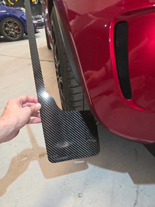 Abarth 500 All Model (4) Set CNC Carbon Fiber Fibra de Carbono Guardabarros Mudguards Flaps Genuine Small or Large