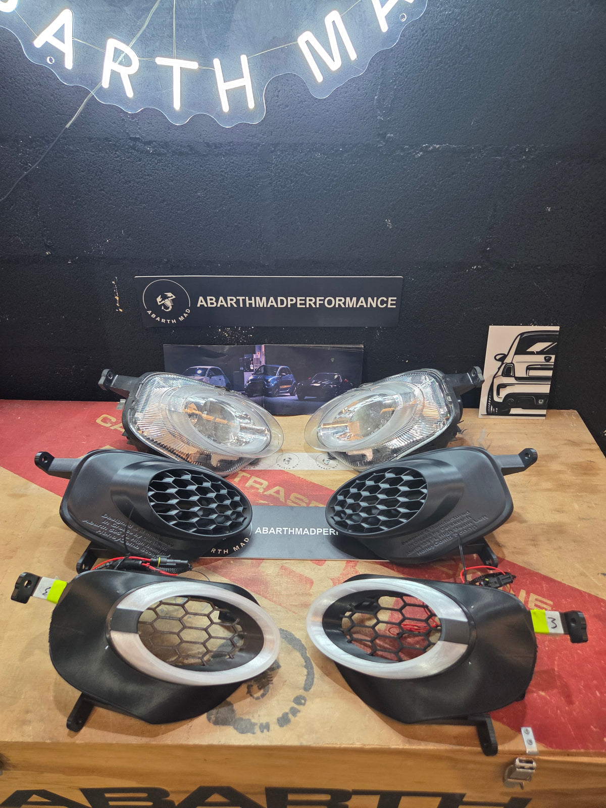 Abarth 500 All Model Custom Led Painted DRL Daylights Diurnos Faros Lights