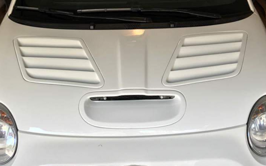 Abarth 500 All Model Hood Capó Fibra 978 o Carbono 979 Front + Side Air vents Ventilación Salidas Cadamuro