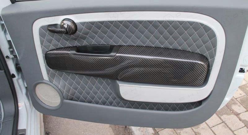 Abarth & Fiat 500 Armrest Door Cover Set (2) Carbon Fiber Cover