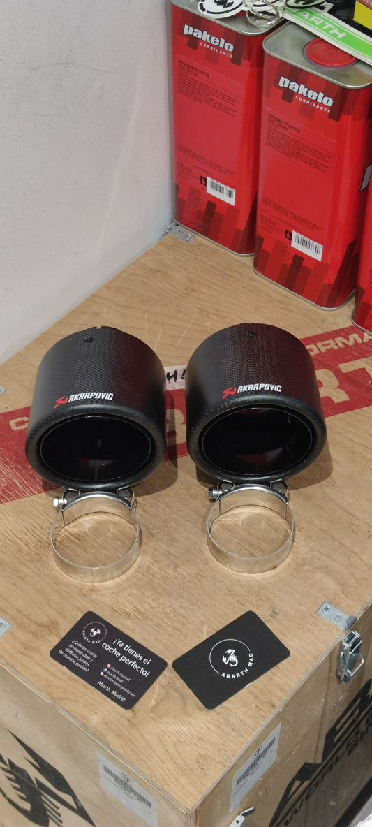 Abarth Colas de Escape Akrapovic Fibra de Carbono 114mm