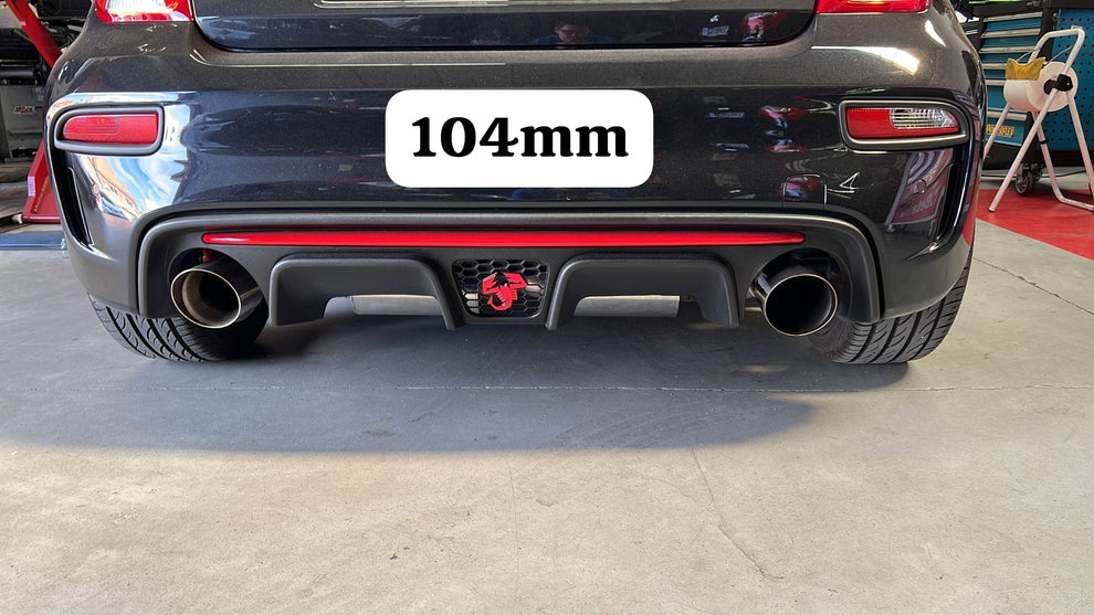 Abarth Colas de Escape 104/114/121mm Inox diámetro 60/63,5mm