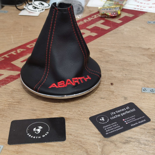 Abarth Knob Gear Cover Leather Fuelle Piel Cambio 🦂 ⚪️🔴🟡⚫️