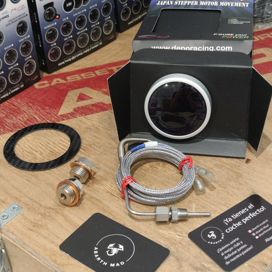 Abarth Complete Kit Clock 60mm 4 in 1 Depo Racing Gauge (EGT, oil and battery)