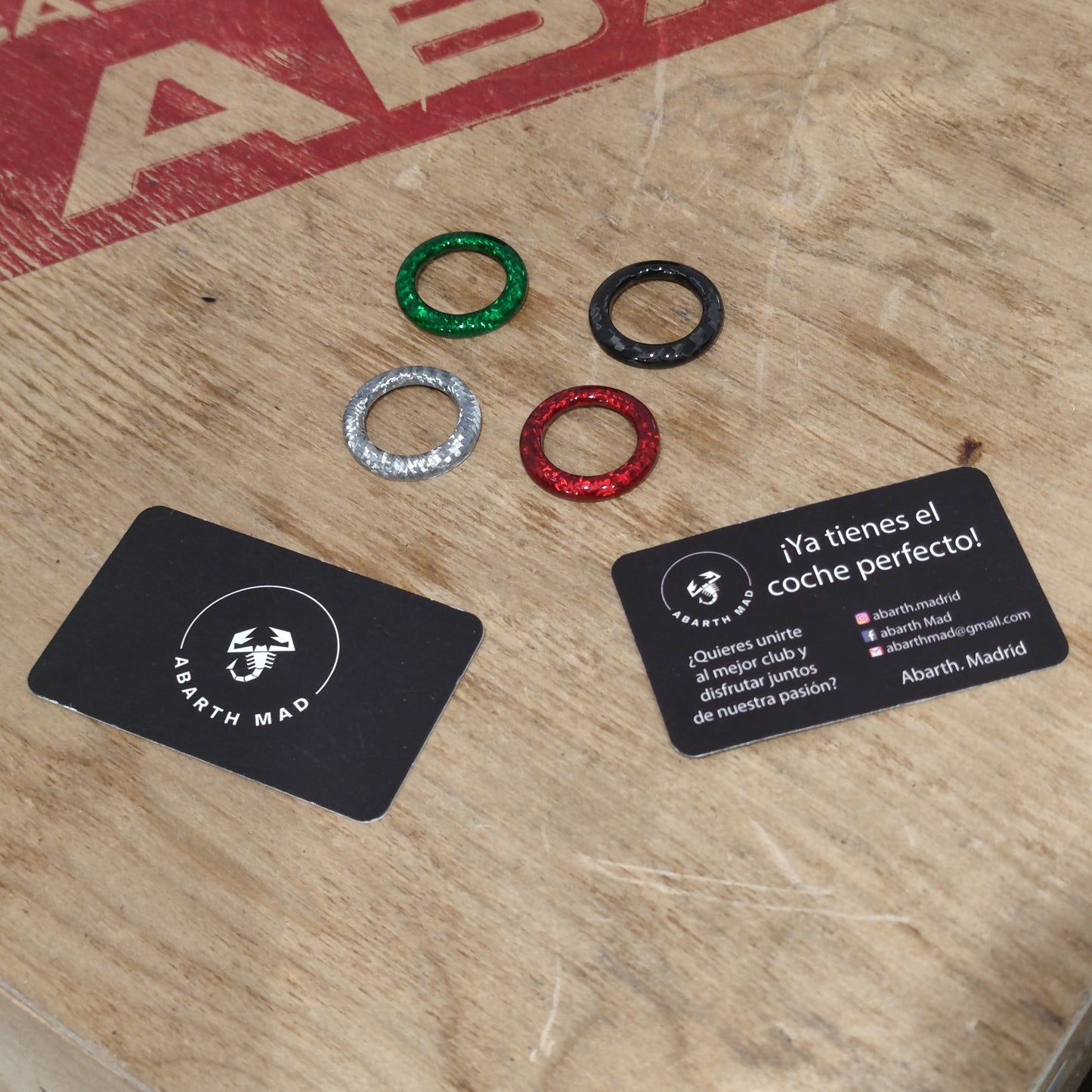 Abarth MTA Gear Rings Italian 🇮🇹 Flag Carbon Fiber Cover