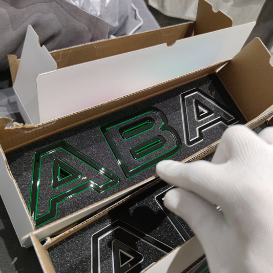 Abarth ABS Letters Grille Front Grill Grille Letters Easy Fit Snap-On