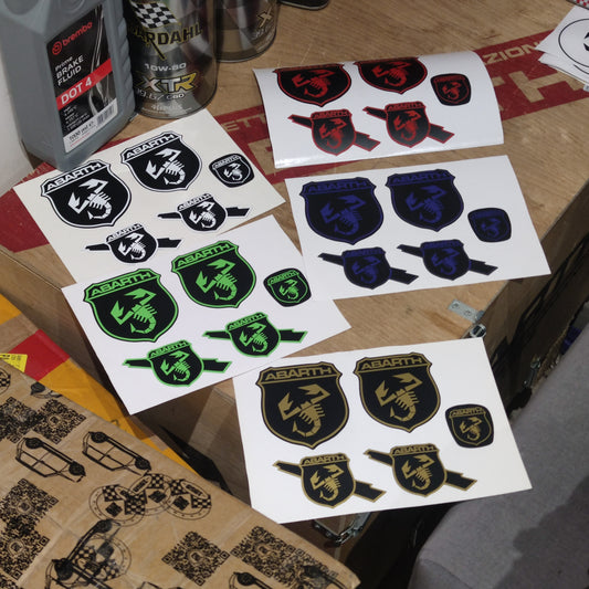 Abarth Kit Logos Vinyl Emblems (5 vinyls)