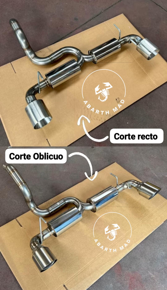 Abarth Escape Trasero Doble Silencioso Colas 104/114/121mm