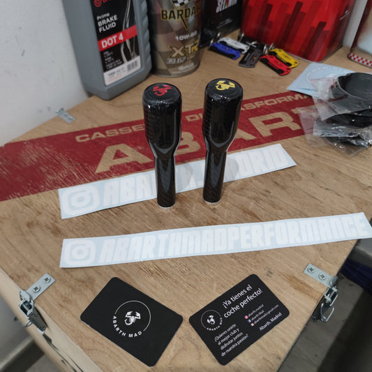Abarth carbon or aluminum knob