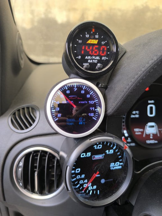 Abarth Support for Single or Double Gauges 52mm or 60mm to measure (AFR, EGT...)