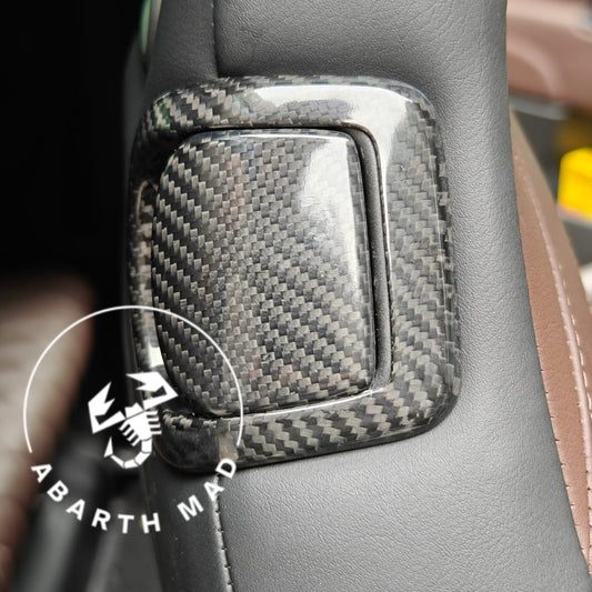 Exclusive! Abarth Fiat Cover Fibra de Carbono Tiradores (2) Asientos OEM (no Sabelt) Carbon Fiber Seat Pull Handle