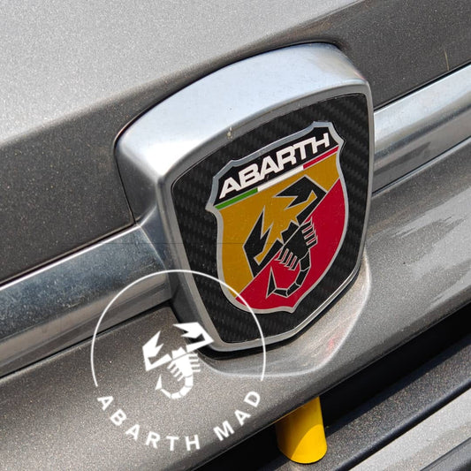 Abarth Borde Relleno Contorno Emblema Logo Fibra de Carbono