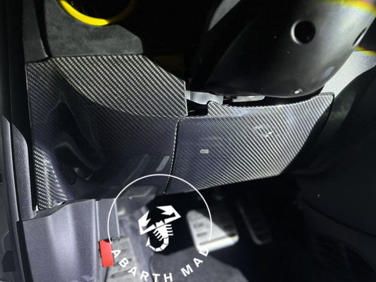 Abarth Cover Carbono OBD y Airbag Conductor Driver Carbon Fiber Restyling y modelo USA (3 piezas)