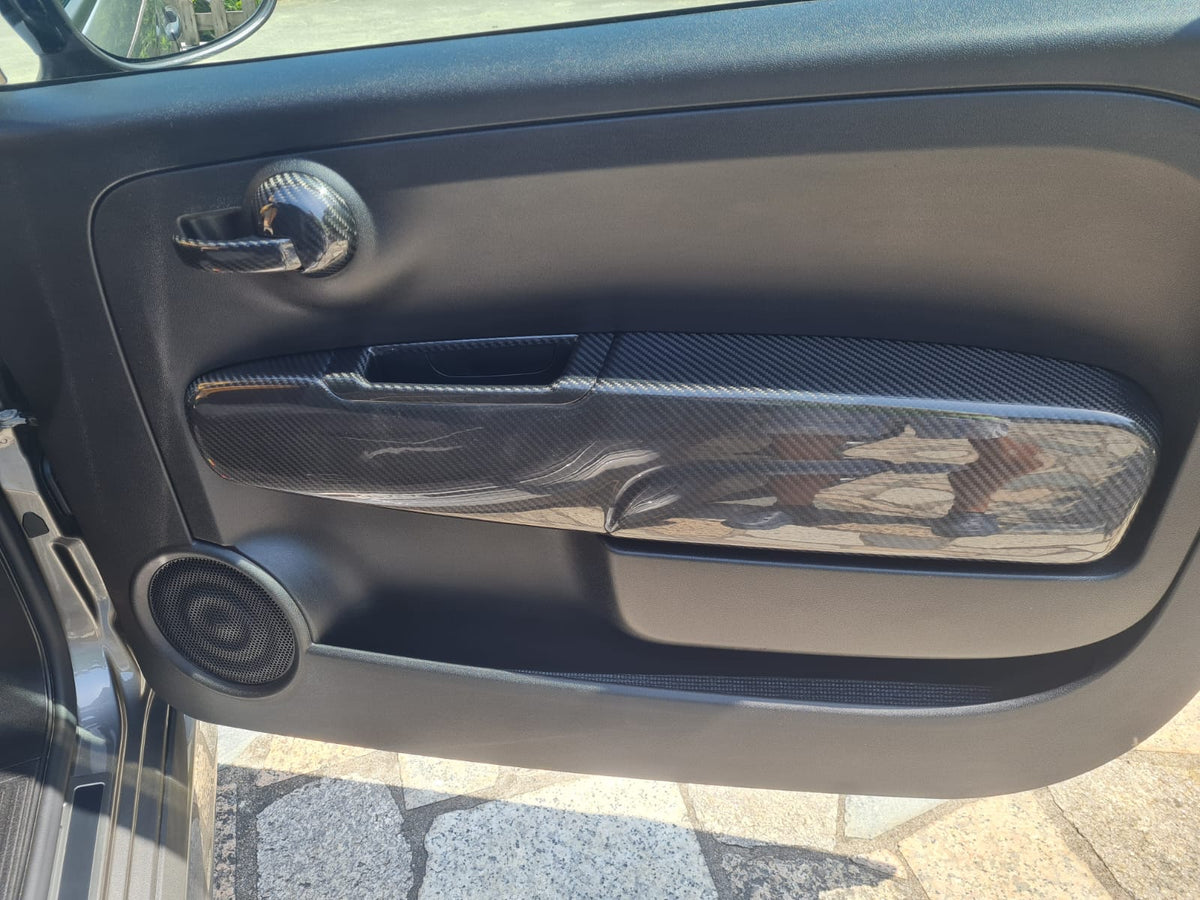 Abarth & Fiat 500 Armrest Door Cover Set (2) Carbon Fiber Cover