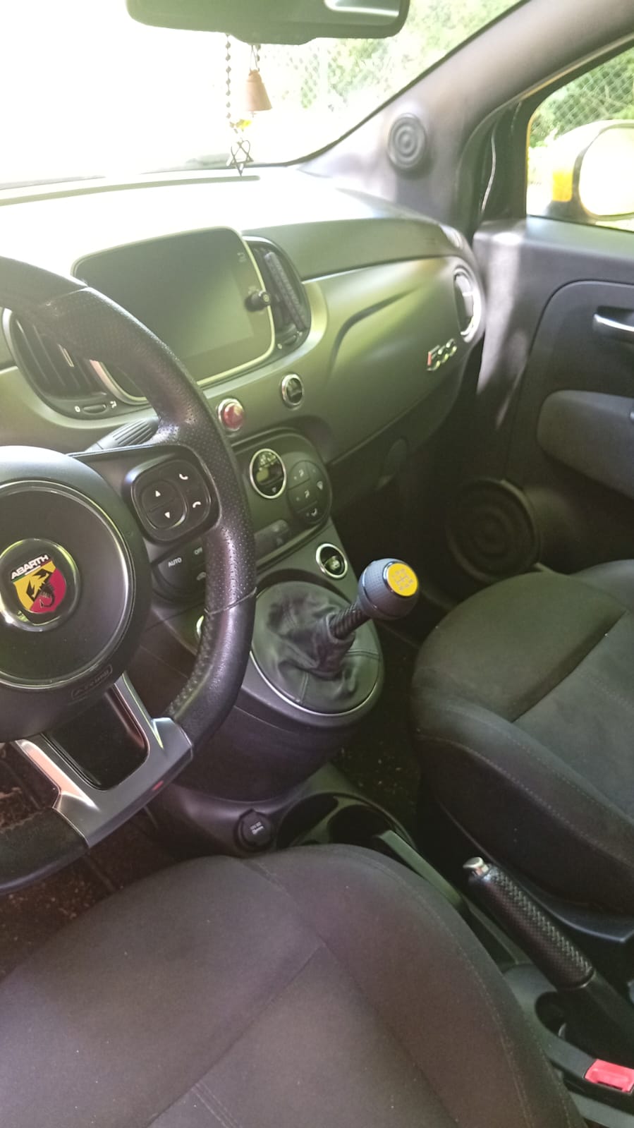 Abarth Imitation Leather Knob Ball + Carbon or Aluminum Customized