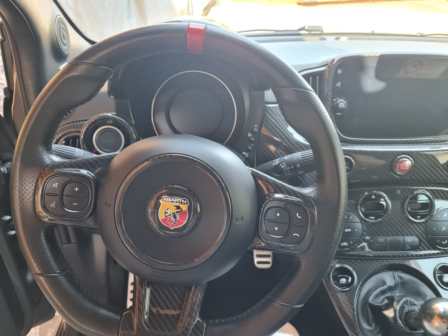 Abarth Carbon Fiber Steering Wheel Ring Red or Black 🔴⚫