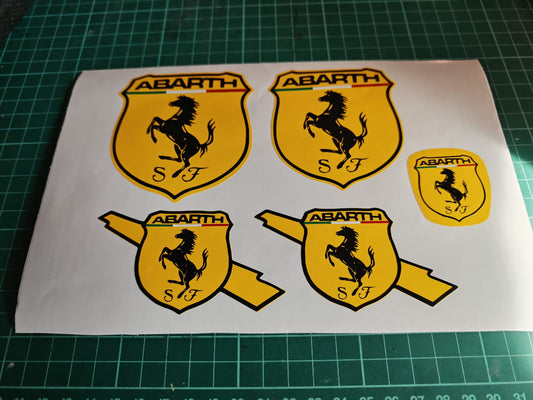 Abarth Kit Logos Ferrari 5 piezas Vinyl Sticker Pegatinas