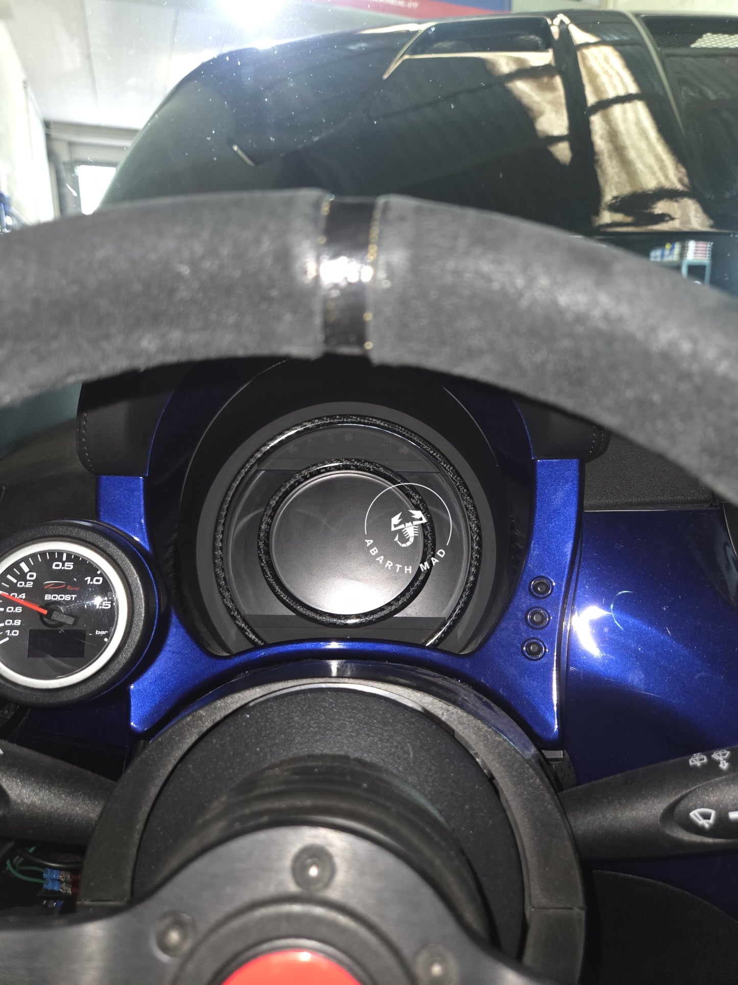 Abarth 2015-2024 Digital TFT Aros Carbono Carbon Fiber Tachometer Rings