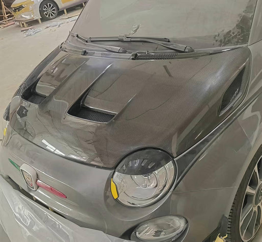 Exclusive Pre Order!! Abarth Fiat 500 Carbon Fiber 100% Japan Hood Capó Fibra Carbono