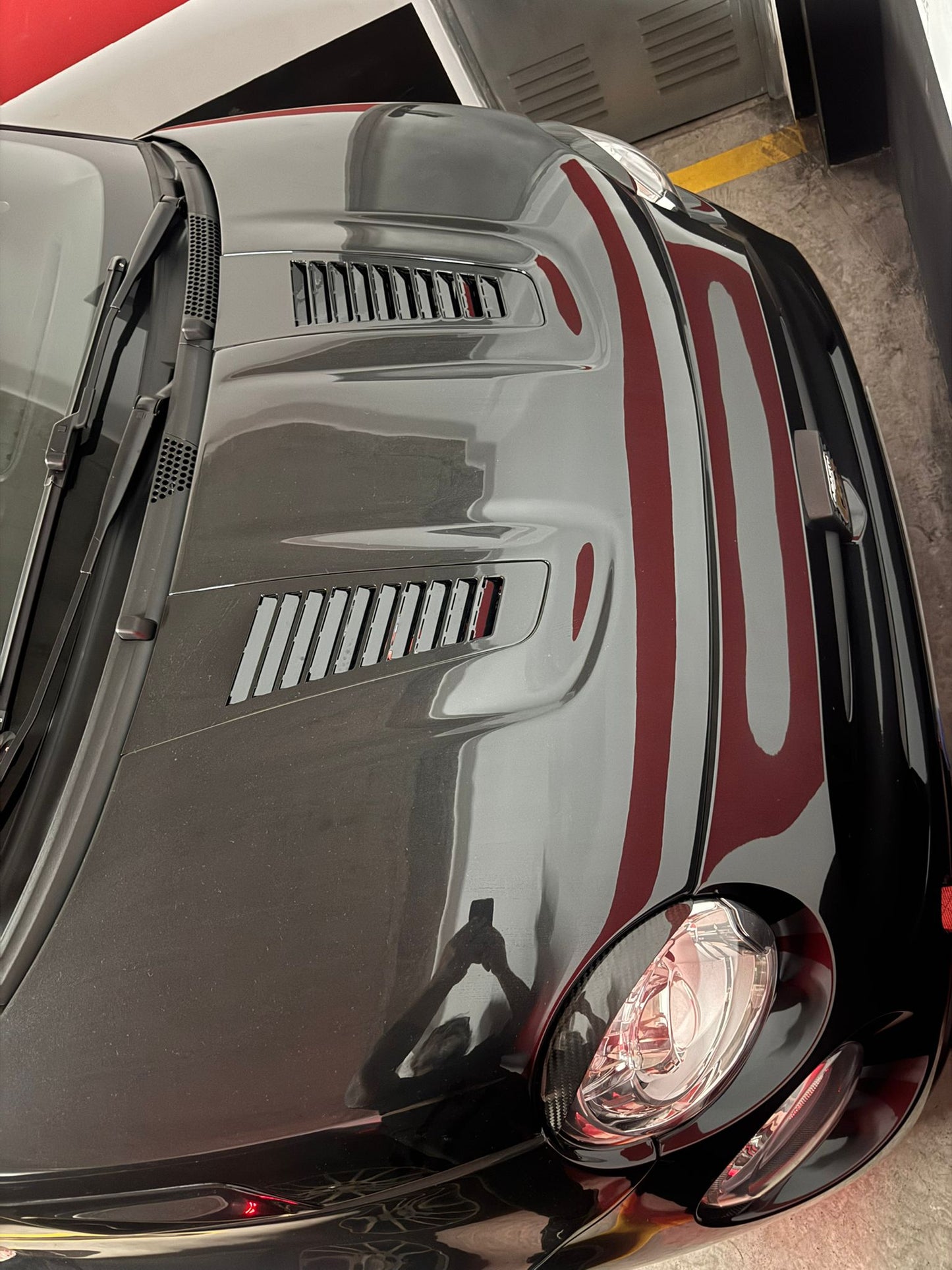 Abarth Hood Fiber Capó tipo Biposto Fibra + salidas de aire