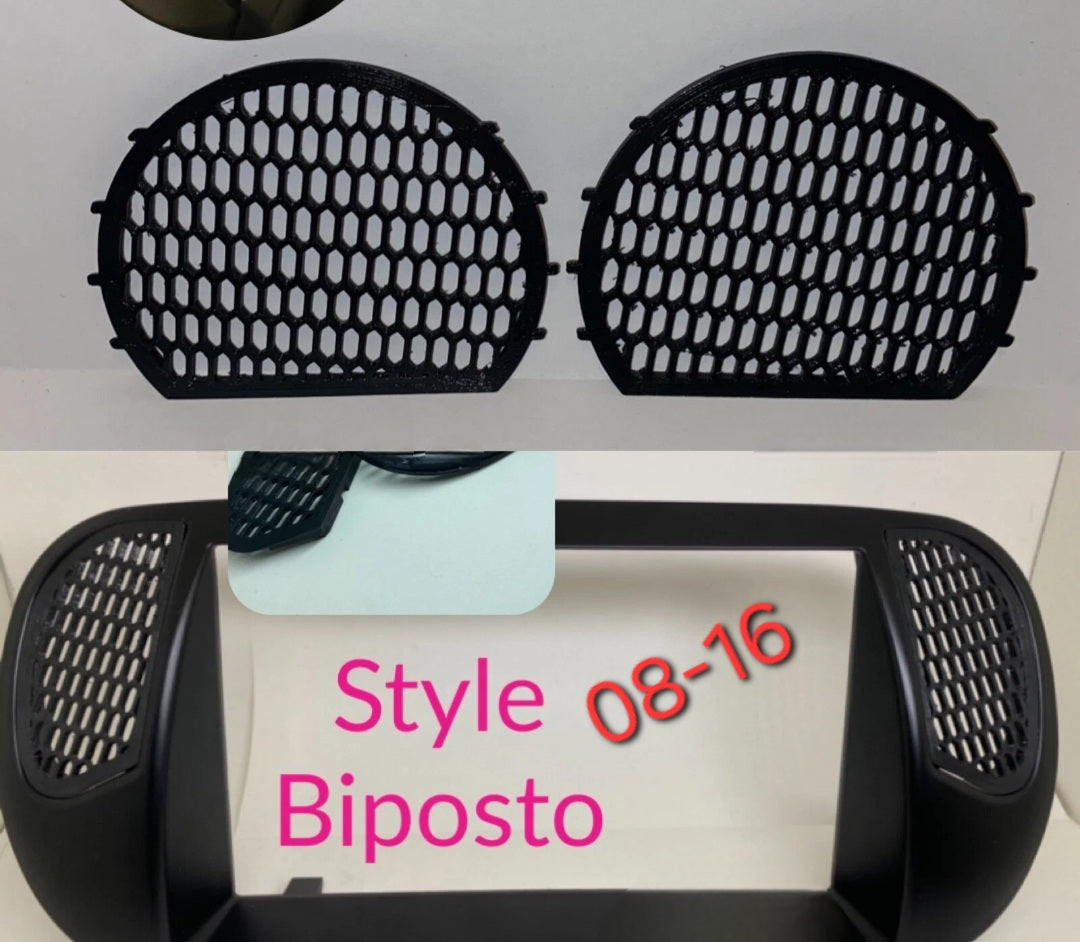 Abarth 500 Set Grille Aireators & Nav Screen Biposto Kit Rejillas Pantalla y Aireadores Pre Restyling or Restyling