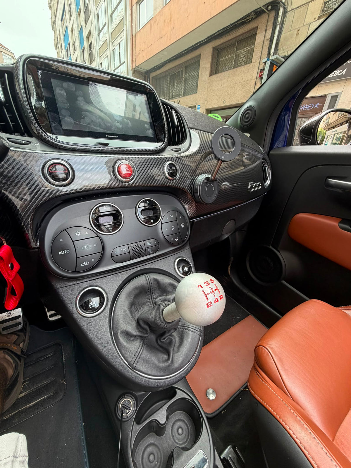 Abarth 500 All Model Pomo Aluminium Gears Knob Pomello Bola Aluminio con Inscripción marchas y 🦂