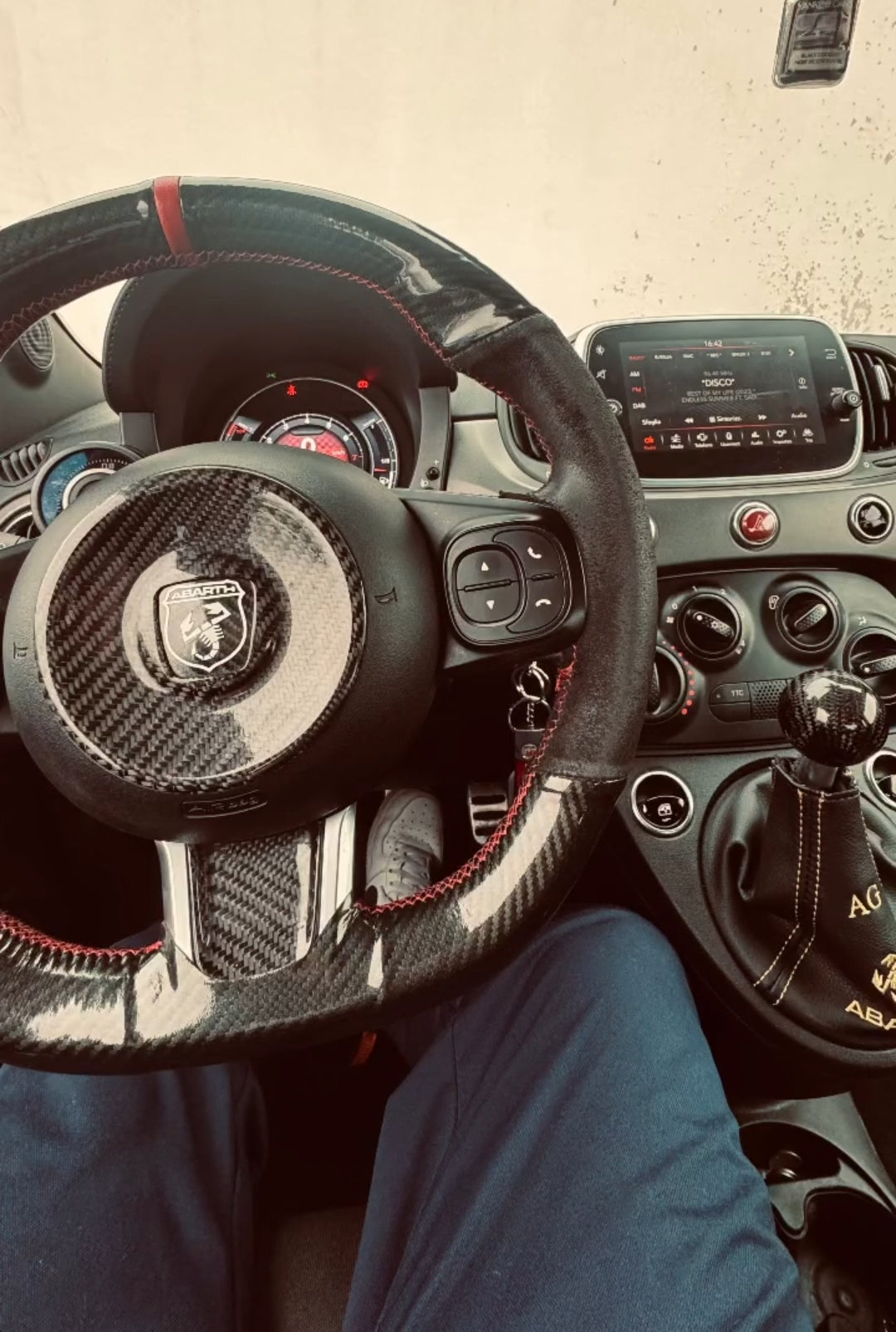 Abarth Customizable Carbon Fiber Steering Wheel