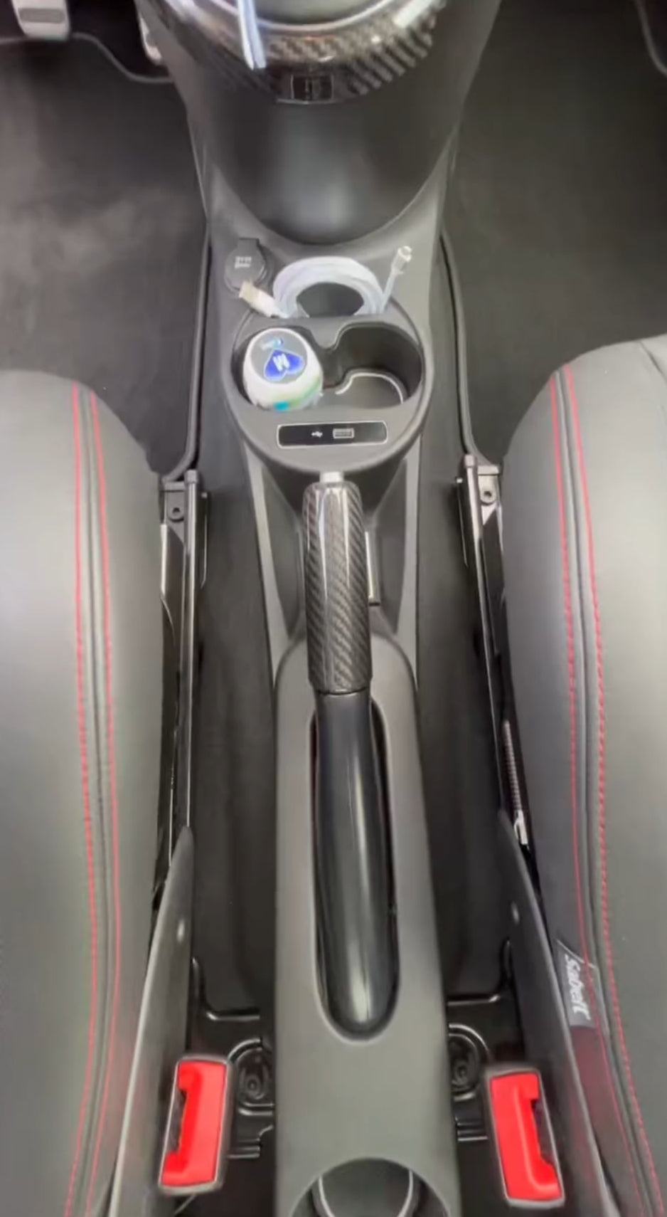 Abarth Cover Handbrake Real Carbon Fiber