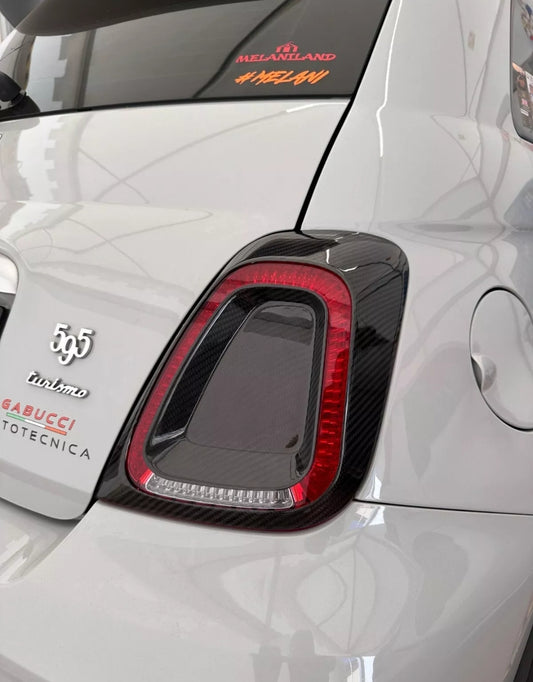 Abarth Restyling Cover Rear Lights Tail lights Glossy/Matte Carbon Fiber